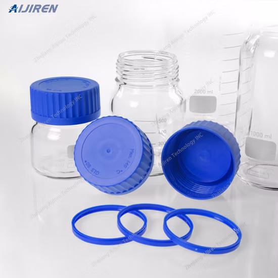 Pyrex Round Wide-Mouth Media Storage Bottles with GLS80 Screw Cap